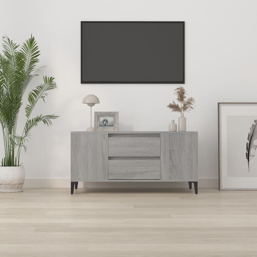 Mobile Porta TV Grigio Sonoma 102x44,5x50 cm Legno Multistrato - homemem39