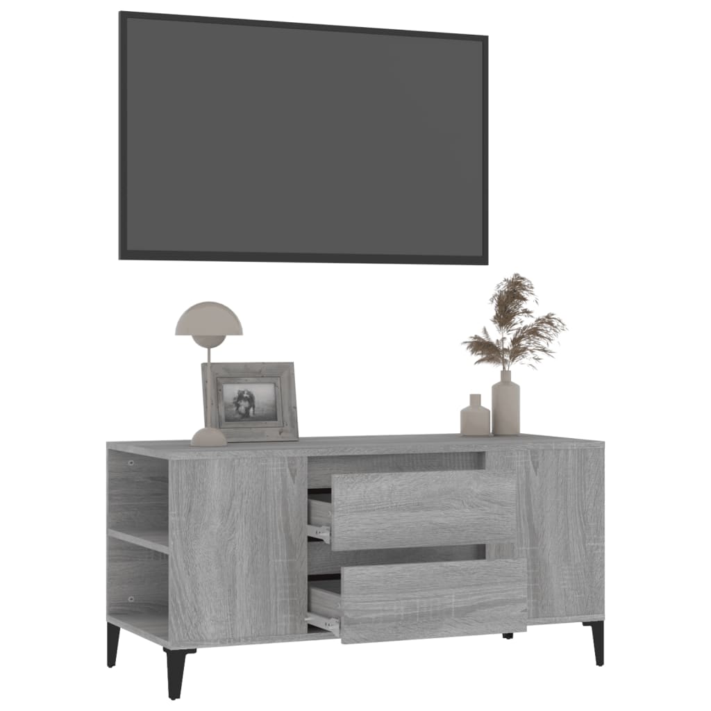 Mobile Porta TV Grigio Sonoma 102x44,5x50 cm Legno Multistrato - homemem39