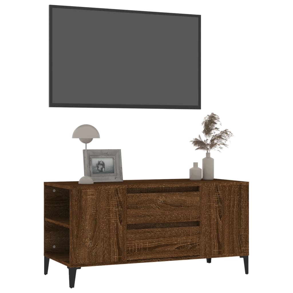 Mobile Porta TV Rovere Marrone 102x44,5x50 cm Legno Multistrato - homemem39