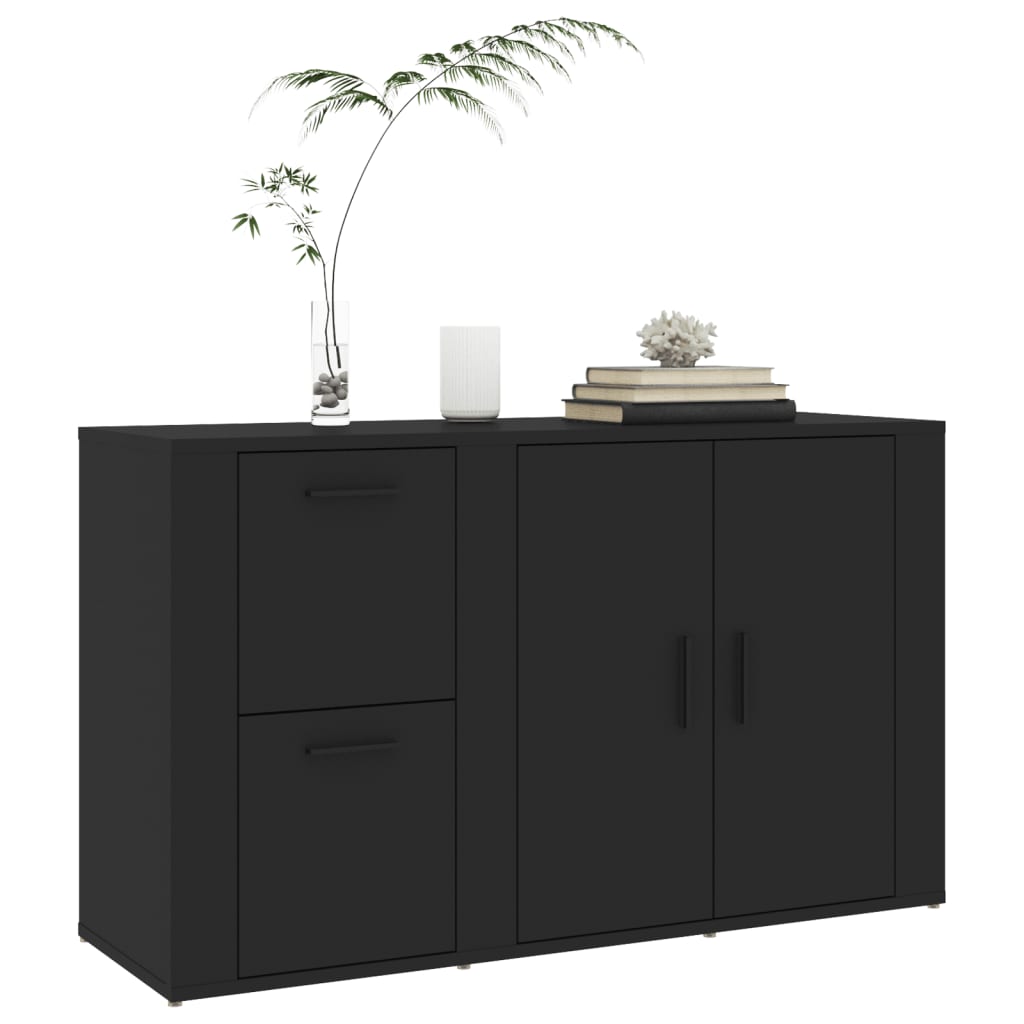 Credenza Nera 100x33x59,5 cm in Legno Multistrato - homemem39