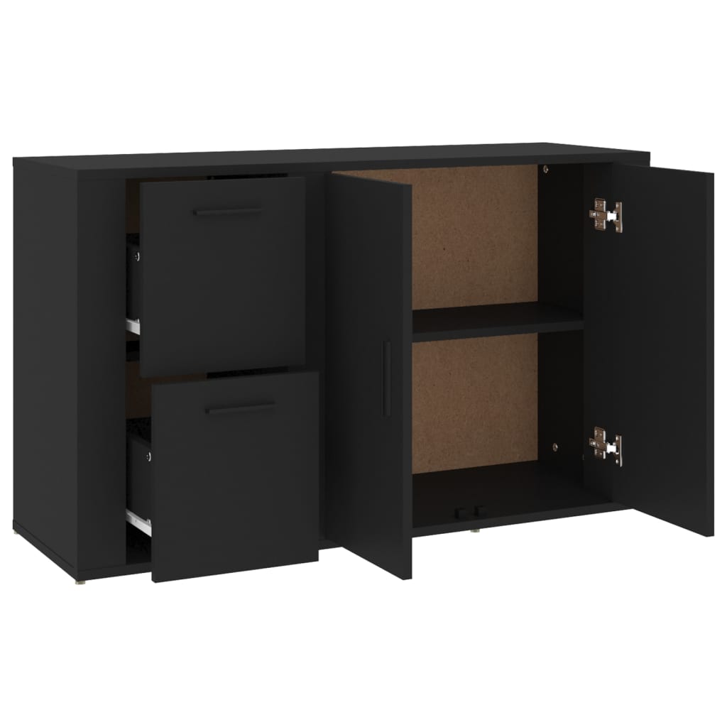 Credenza Nera 100x33x59,5 cm in Legno Multistrato - homemem39