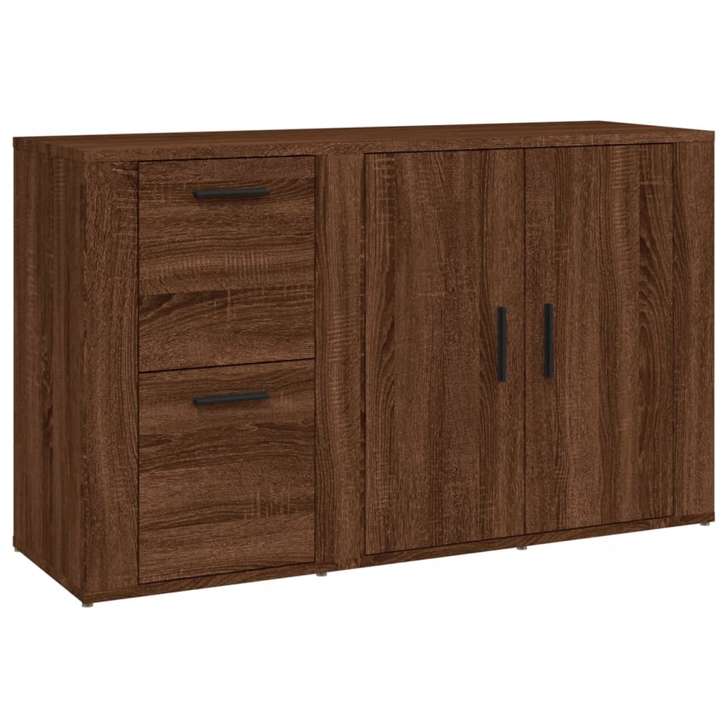 Credenza Rovere Marrone 100x33x59,5 cm in Legno Multistrato - homemem39