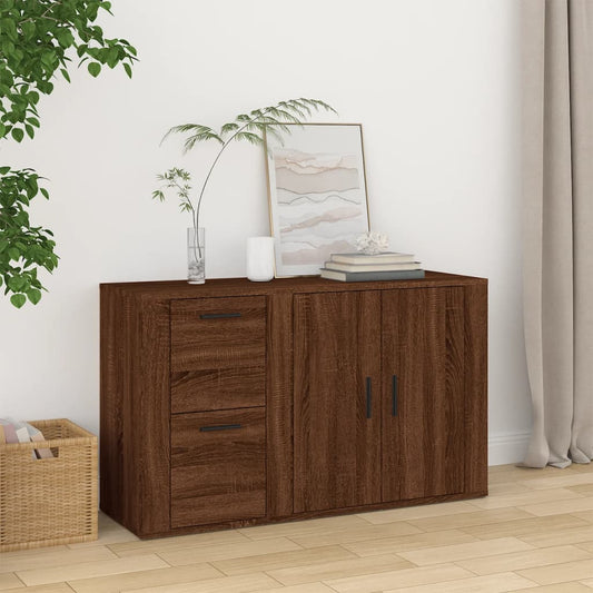 Credenza Rovere Marrone 100x33x59,5 cm in Legno Multistrato - homemem39