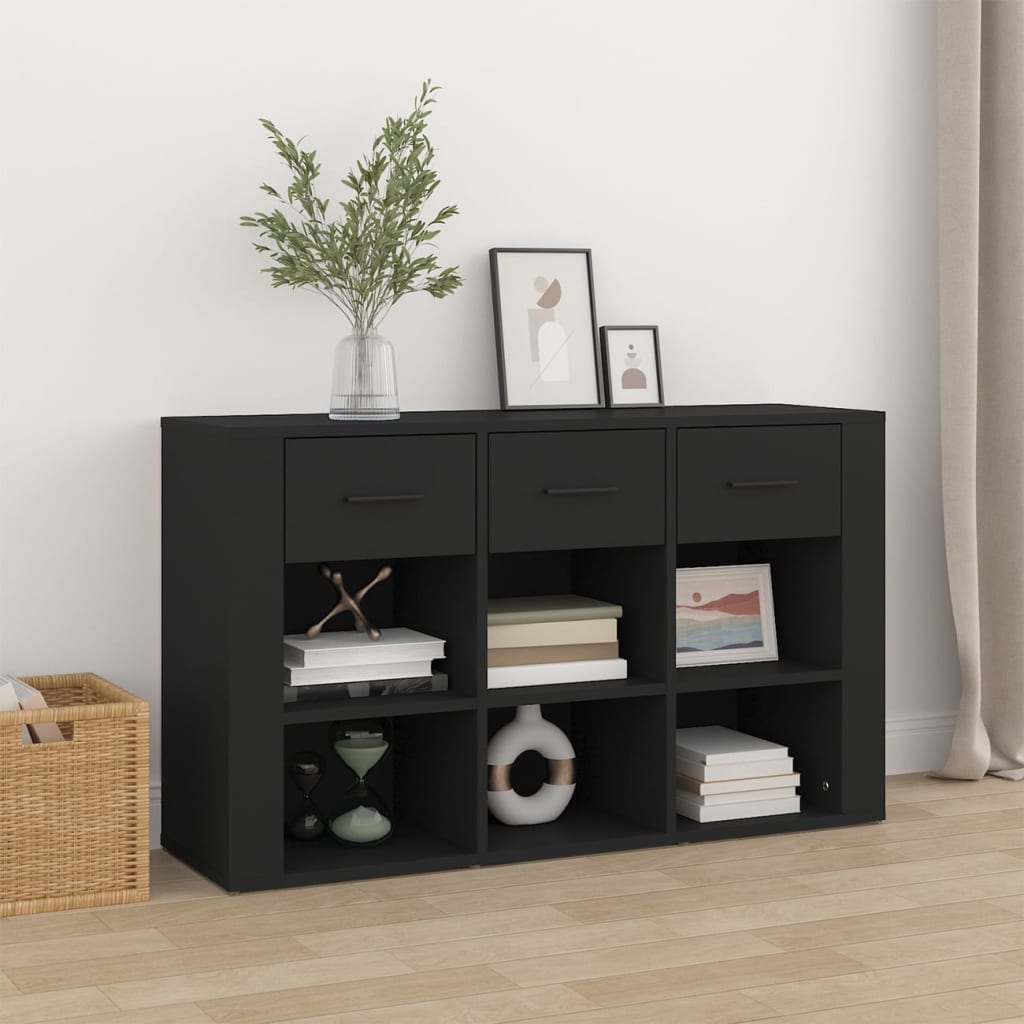 Credenza Nera 100x30x59,5 cm in Legno Multistrato - homemem39