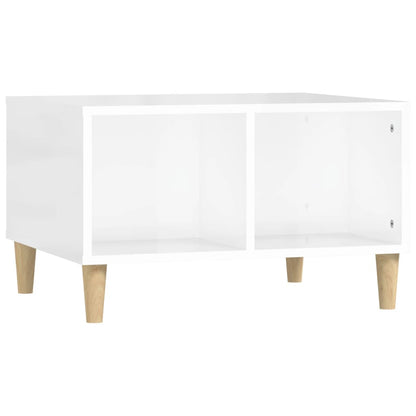 Tavolino Salotto Bianco Lucido 60x50x36,5 cm Legno Multistrato - homemem39