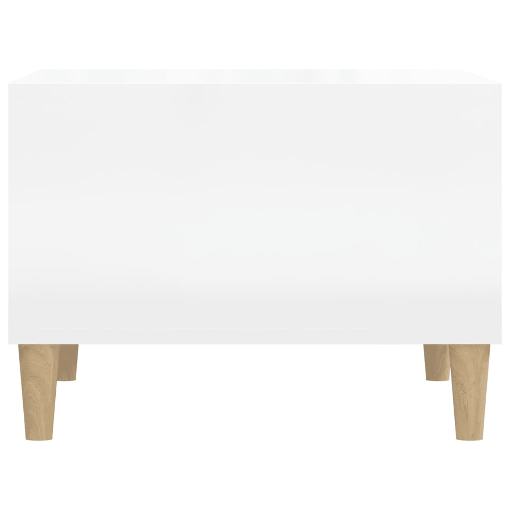 Tavolino Salotto Bianco Lucido 60x50x36,5 cm Legno Multistrato - homemem39