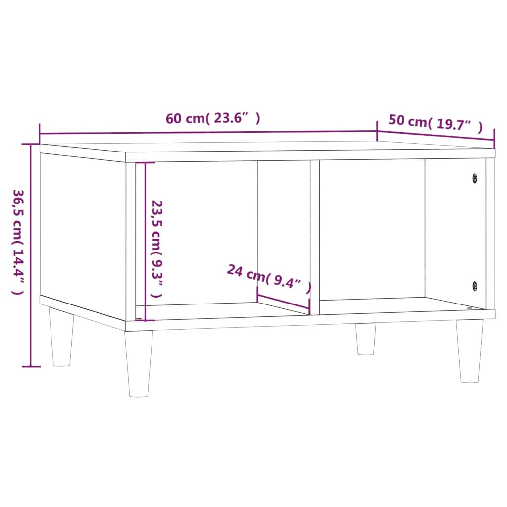 Tavolino da Salotto grigio sonoma 60x50x36,5 cm in Multistrato - homemem39