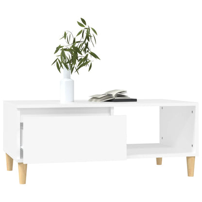 Tavolino da Salotto Bianco 90x50x36,5 cm in Legno Multistrato - homemem39