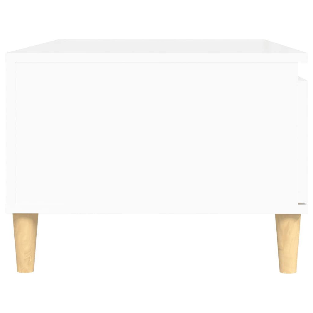 Tavolino Salotto Bianco Lucido 90x50x36,5 cm Legno Multistrato - homemem39