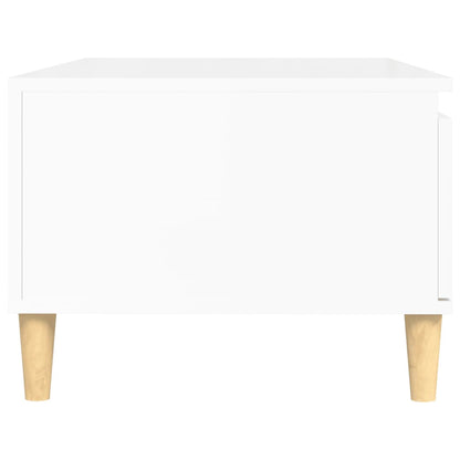 Tavolino Salotto Bianco Lucido 90x50x36,5 cm Legno Multistrato - homemem39