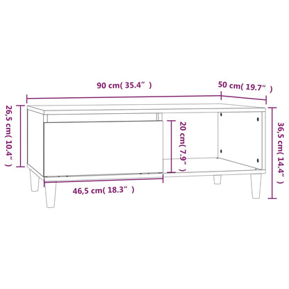 Tavolino Salotto Grigio Cemento 90x50x36,5 cm Legno Multistrato - homemem39