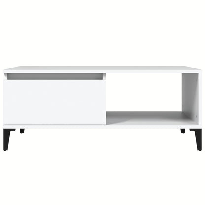 Tavolino da Salotto Bianco 90x50x36,5 cm in Legno Multistrato - homemem39