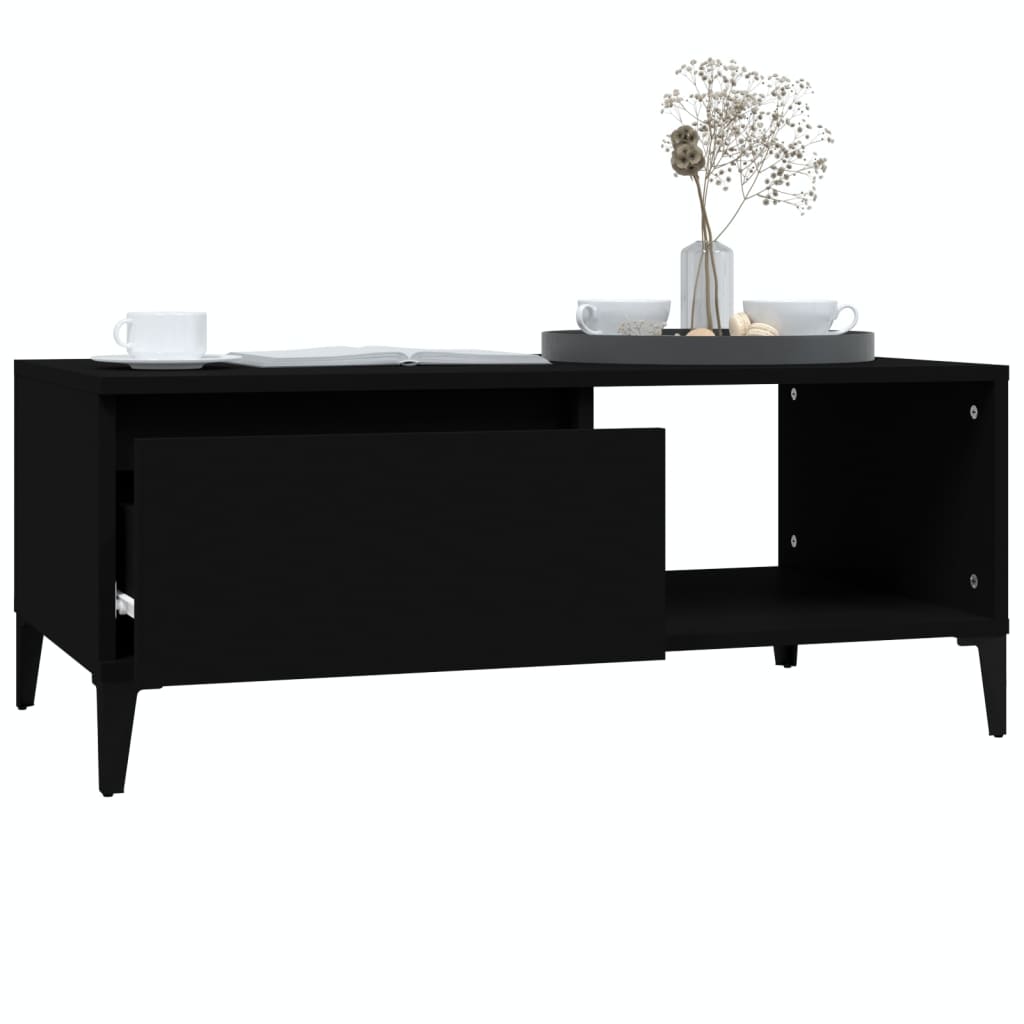 Tavolino da Salotto Nero 90x50x36,5 cm in Legno Multistrato - homemem39