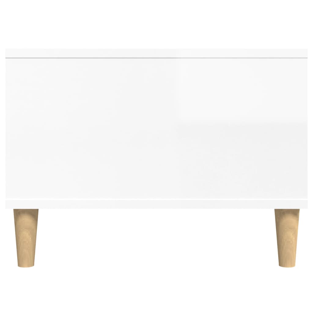 Tavolino Salotto Bianco Lucido 90x50x36,5 cm Legno Multistrato - homemem39