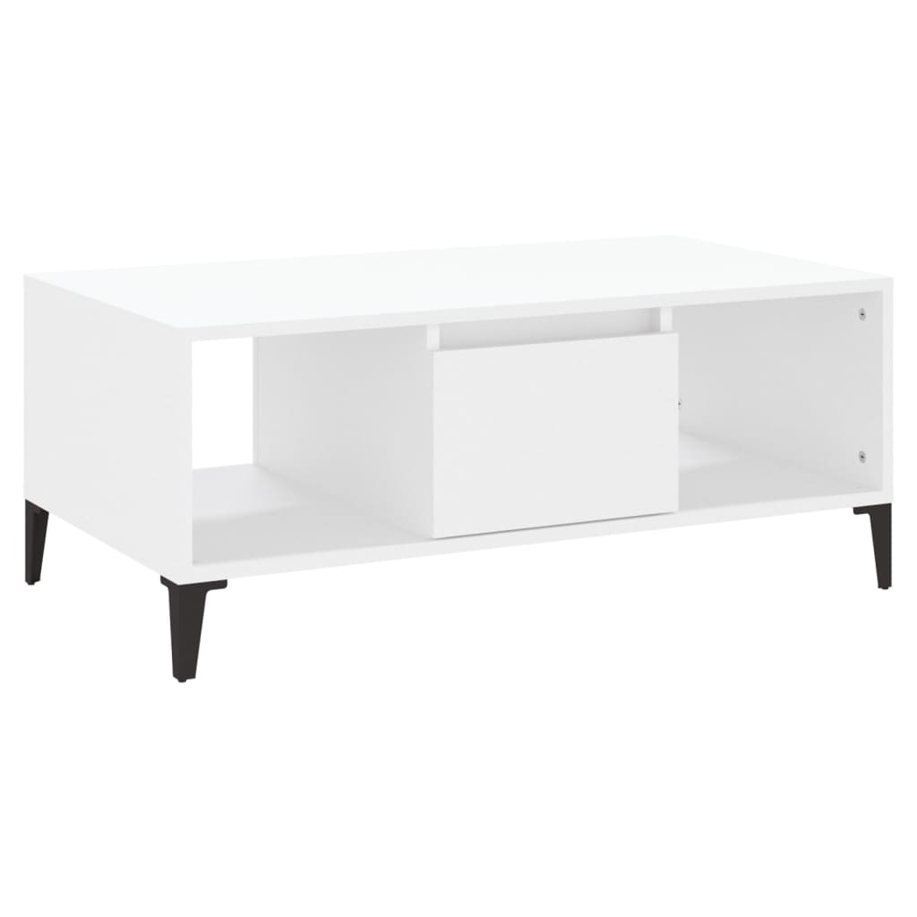 Tavolino da Salotto Bianco 90x50x36,5 cm in Legno Multistrato - homemem39