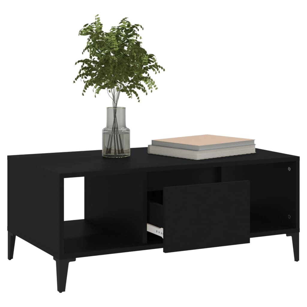 Tavolino da Salotto Nero 90x50x36,5 cm in Legno Multistrato - homemem39