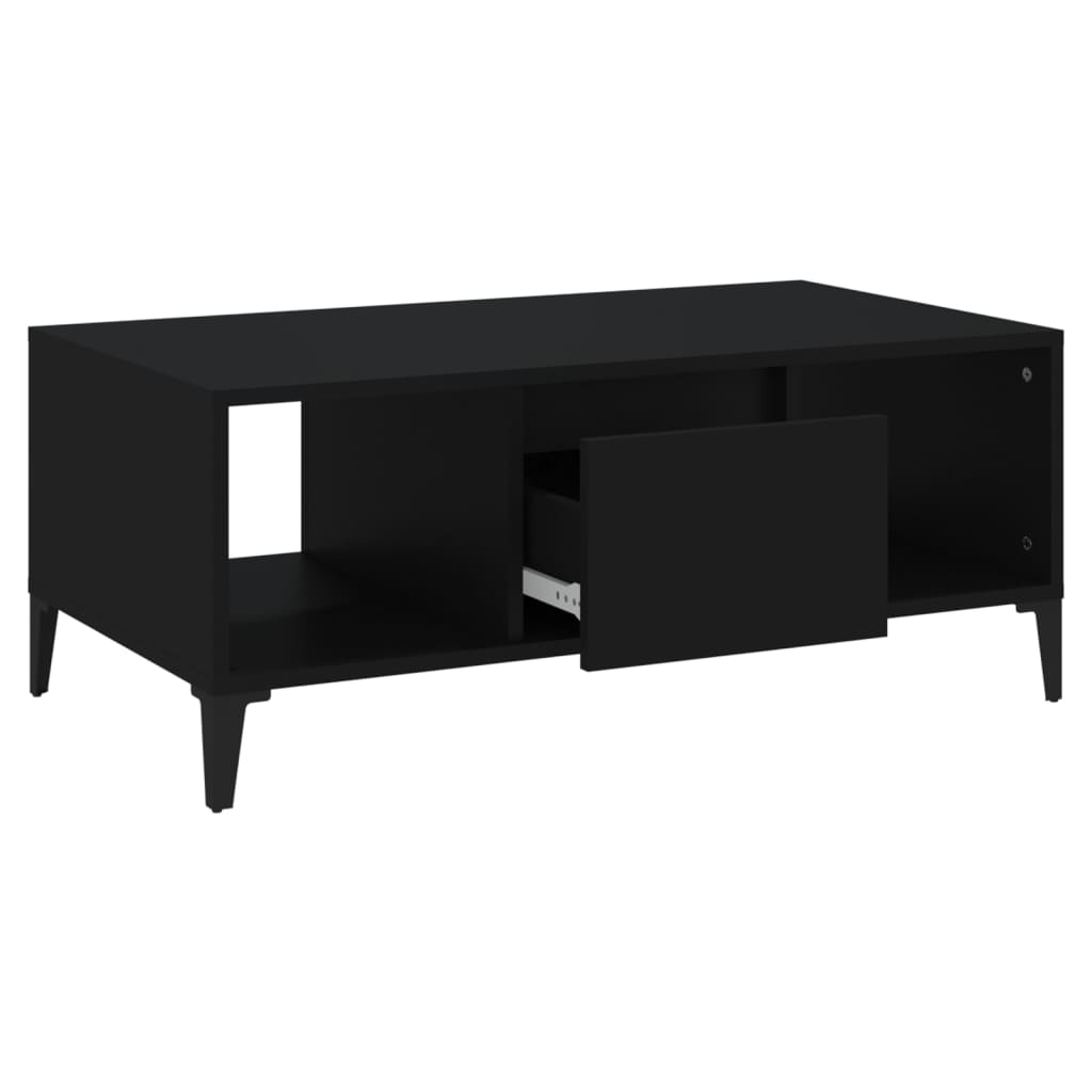 Tavolino da Salotto Nero 90x50x36,5 cm in Legno Multistrato - homemem39