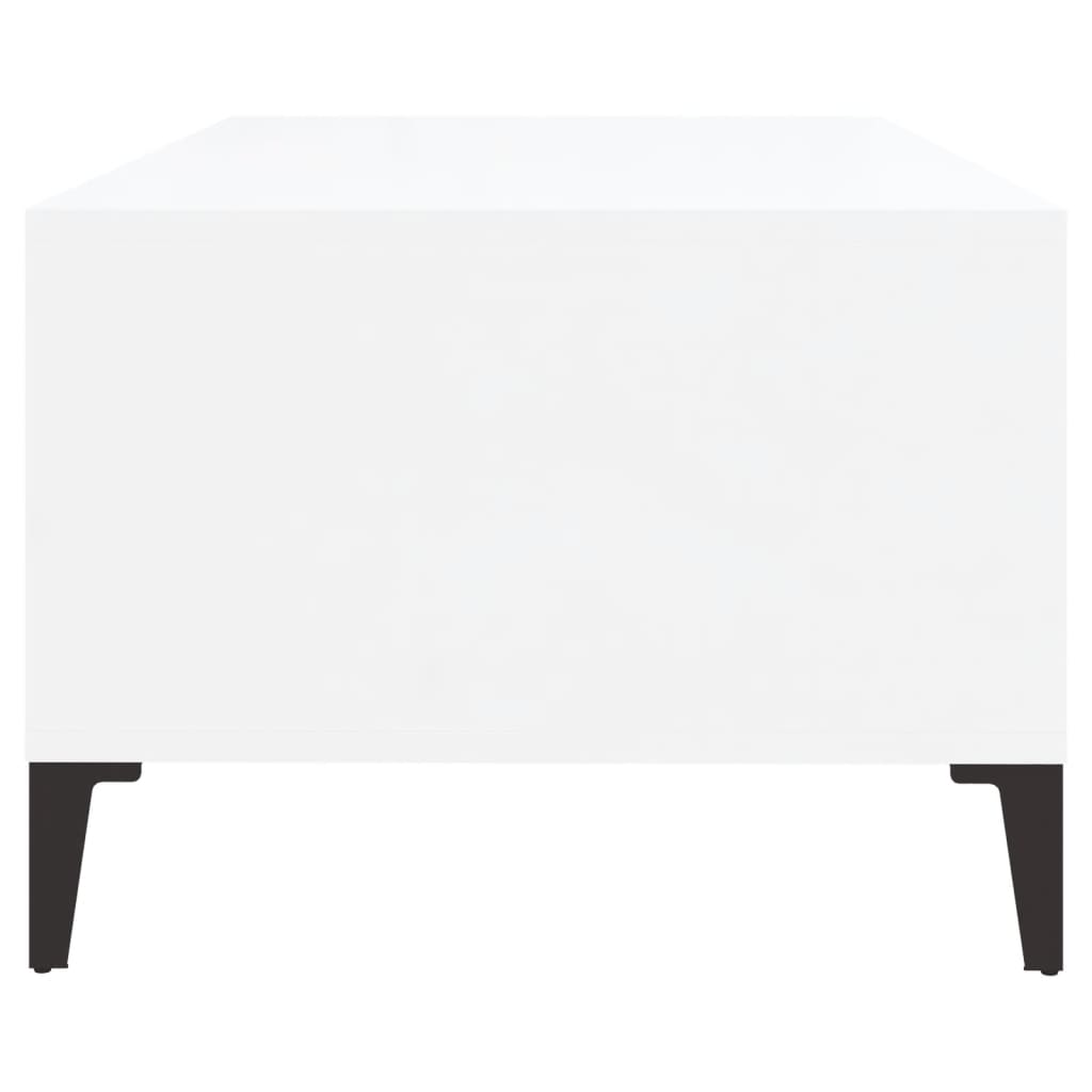 Tavolino Salotto Bianco Lucido 90x50x36,5 cm Legno Multistrato - homemem39