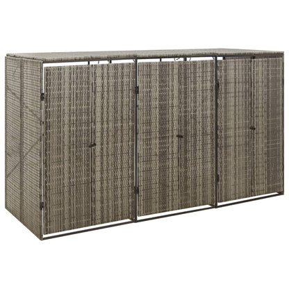 Copribidone Triplo Grigio 207x80x117 cm in Polyrattan - homemem39