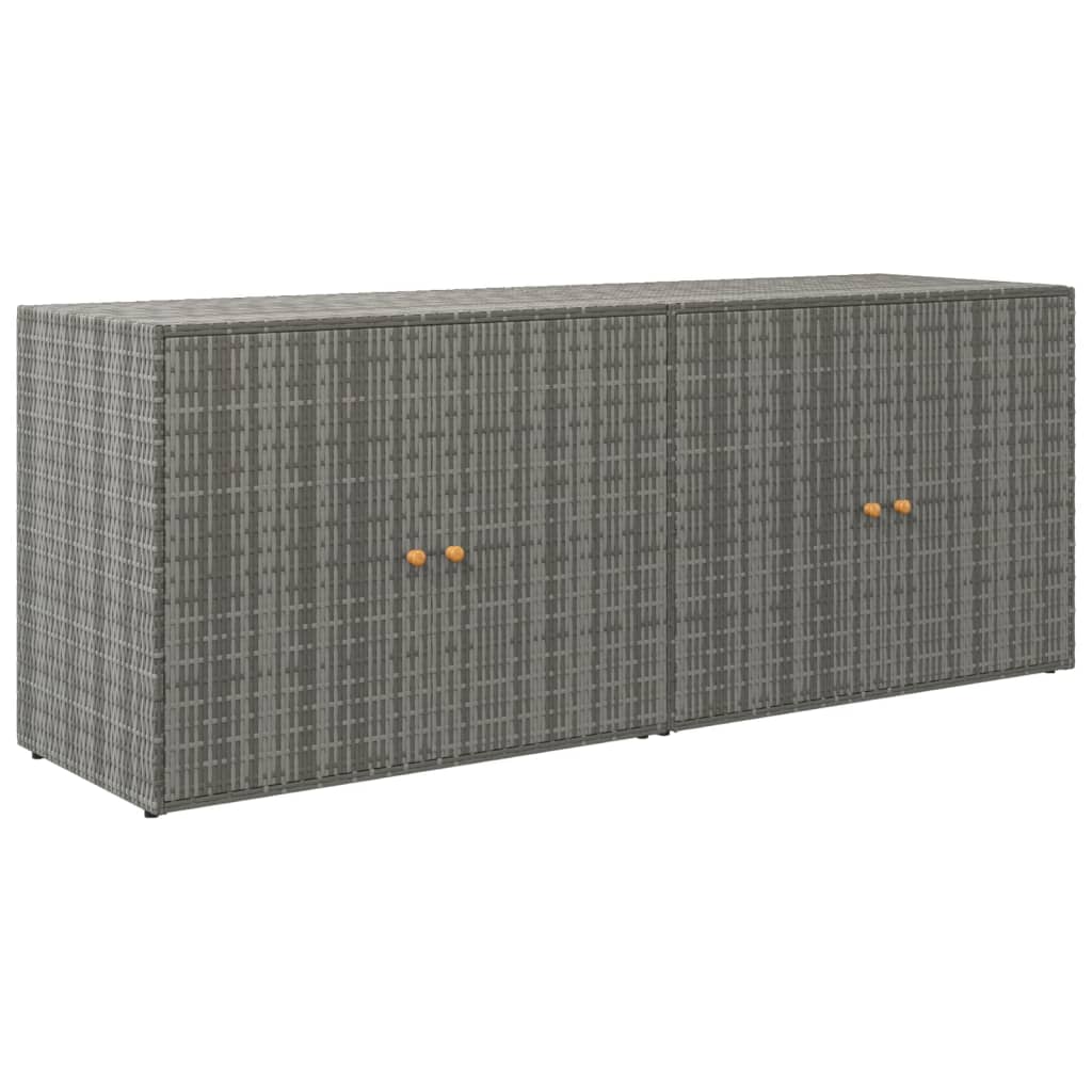 Mobile Portaoggetti da Giardino Grigio 198x55,5x80cm Polyrattan - homemem39