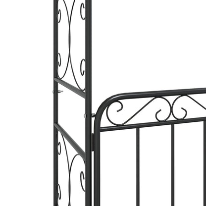 Arco da Giardino con Cancello Nero 108x45x235 cm Acciaio - homemem39