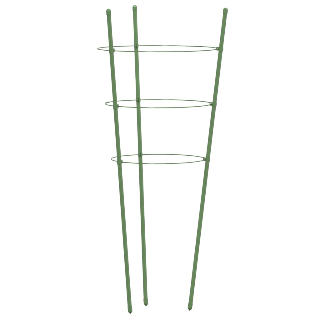 Supporti Piante da Giardino con 3 Anelli 5pz Verde 75cm Acciaio - homemem39