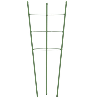 Supporti Piante da Giardino con 3 Anelli 5pz Verde 75cm Acciaio - homemem39