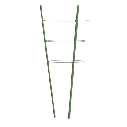 Supporti Piante da Giardino con 3 Anelli 5pz Verde 75cm Acciaio - homemem39