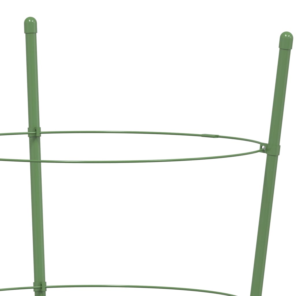 Supporti Piante da Giardino con 3 Anelli 5pz Verde 75cm Acciaio - homemem39