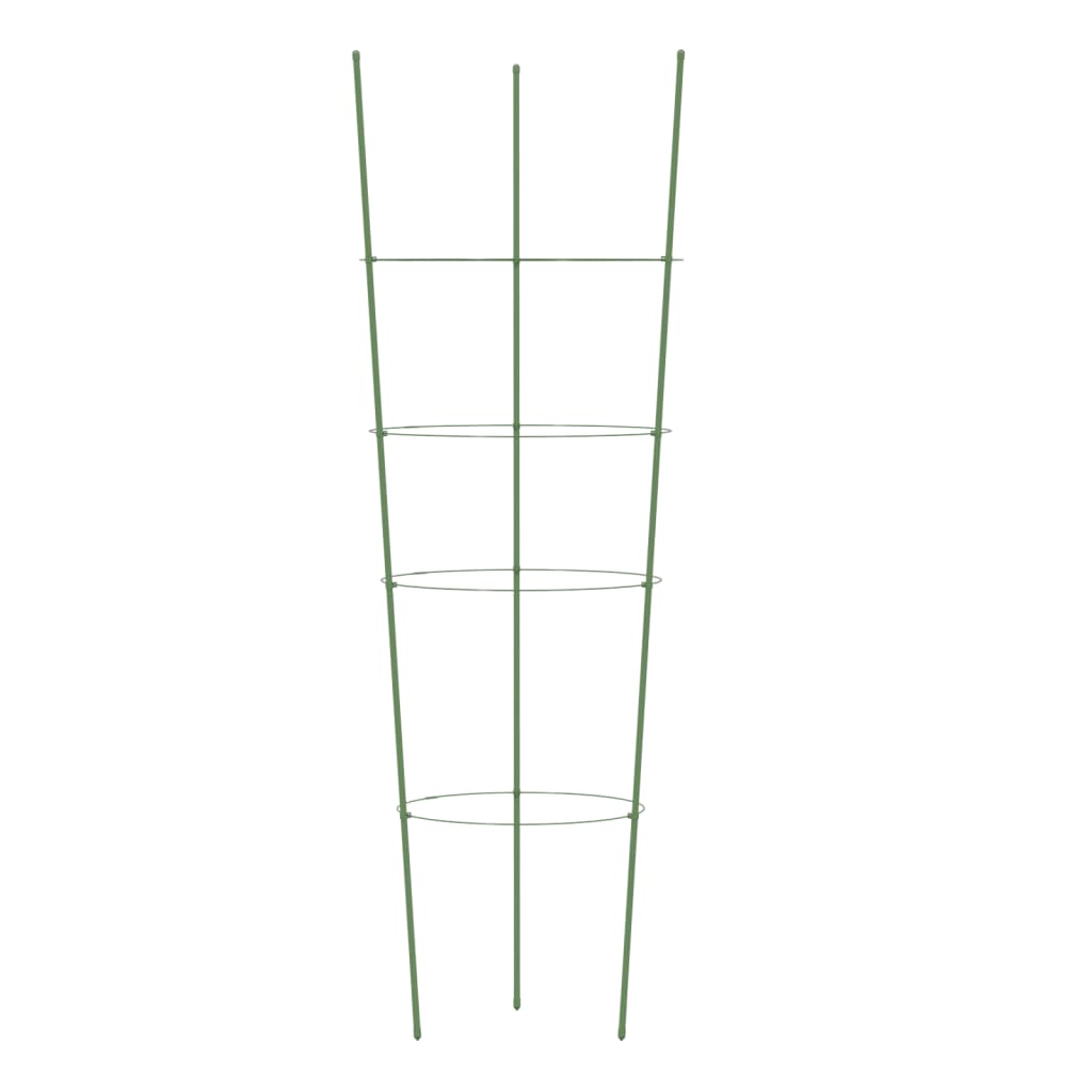 Supporti Piante da Giardino con 4 Anelli 5pz Verde 90cm Acciaio - homemem39