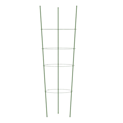 Supporti Piante da Giardino con 4 Anelli 5pz Verde 90cm Acciaio - homemem39