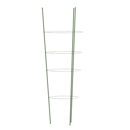 Supporti Piante da Giardino con 4 Anelli 5pz Verde 90cm Acciaio - homemem39