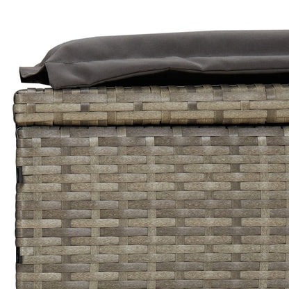 Lettino con Cuscino Grigio 201x55x62 cm in Polyrattan - homemem39