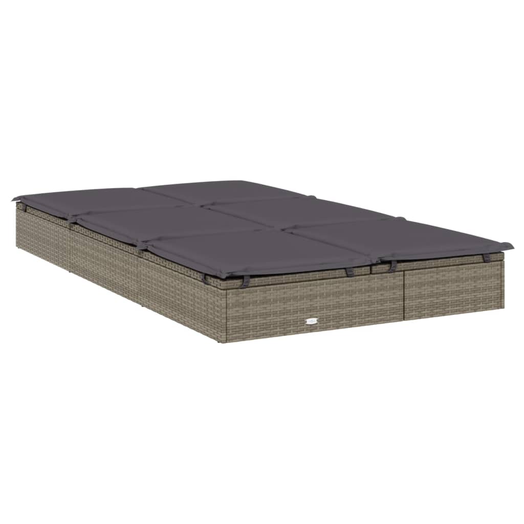 Lettini Prendisole 2pz Grigio 201x55x20 cm Polyrattan - homemem39