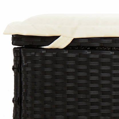 Lettini 2pz Tetto Rotondo Nero 211x112x140 cm Polyrattan - homemem39