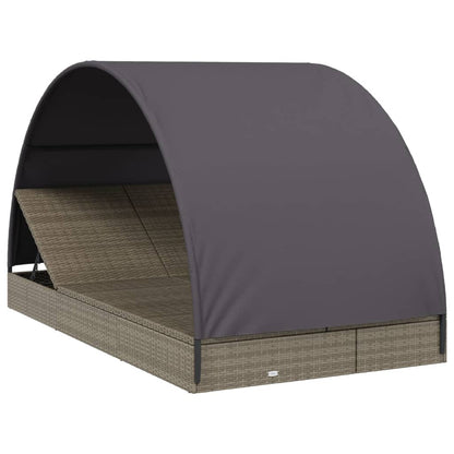 Lettini 2pz Tetto Rotondo Grigio 211x112x140 cm Polyrattan - homemem39