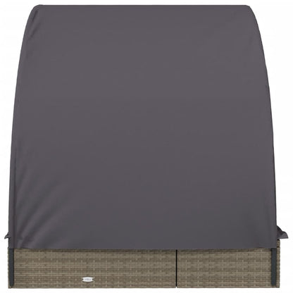 Lettini 2pz Tetto Rotondo Grigio 211x112x140 cm Polyrattan - homemem39