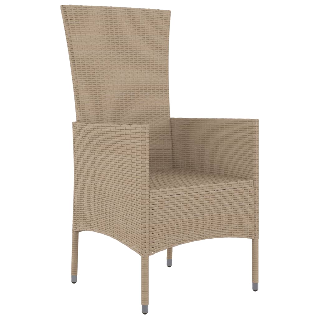 Sedie da Giardino con Cuscini 2 pz in Polyrattan Beige - homemem39