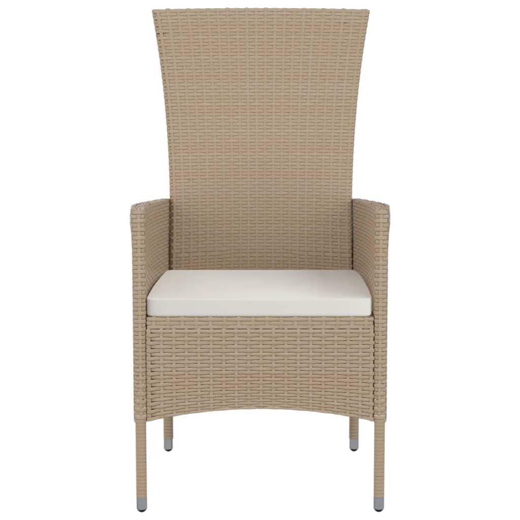 Sedie da Giardino con Cuscini 2 pz in Polyrattan Beige - homemem39