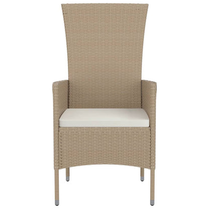 Sedie da Giardino con Cuscini 2 pz in Polyrattan Beige - homemem39