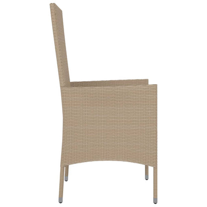 Sedie da Giardino con Cuscini 2 pz in Polyrattan Beige - homemem39