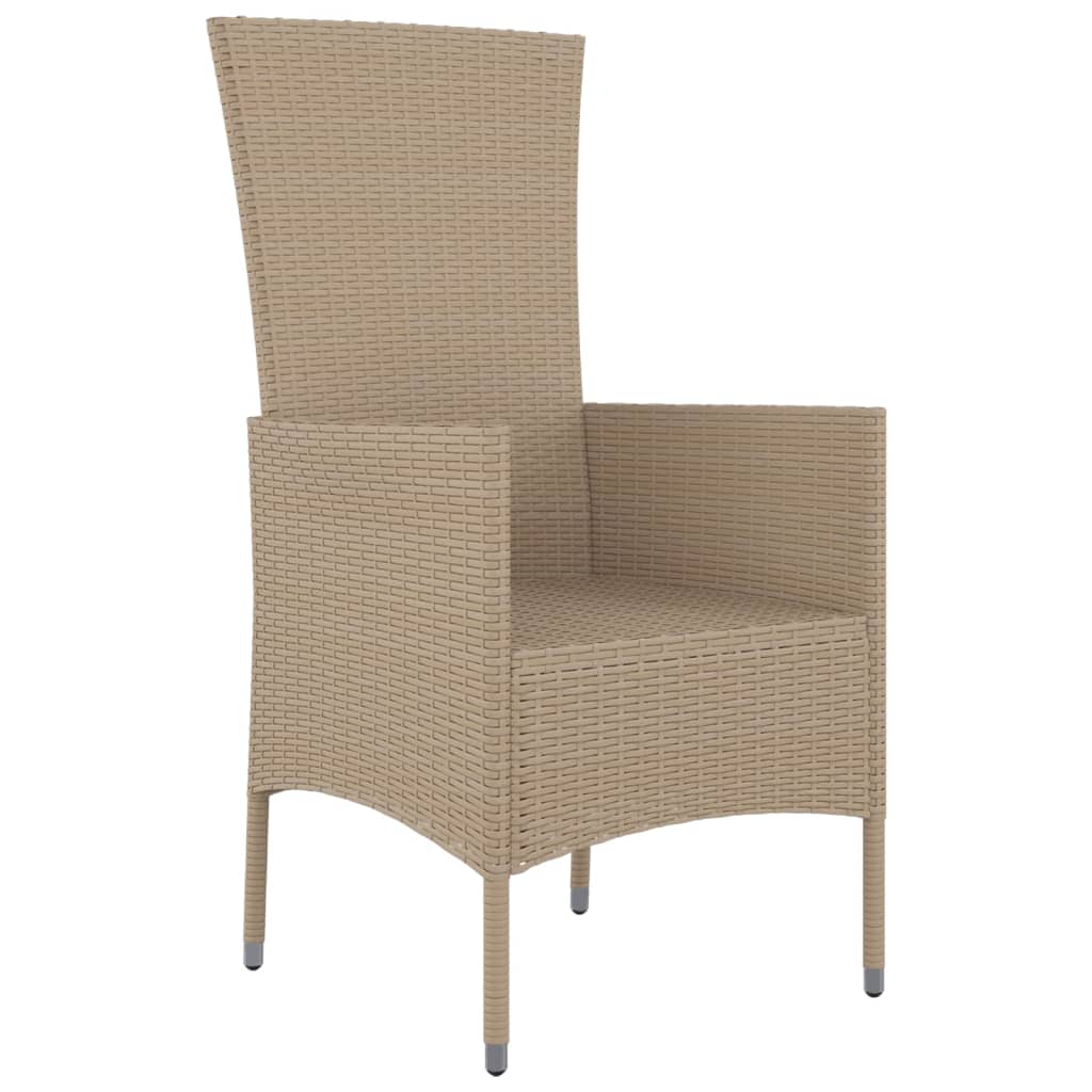 Sedie da Giardino con Cuscini 4 pz in Polyrattan Beige - homemem39