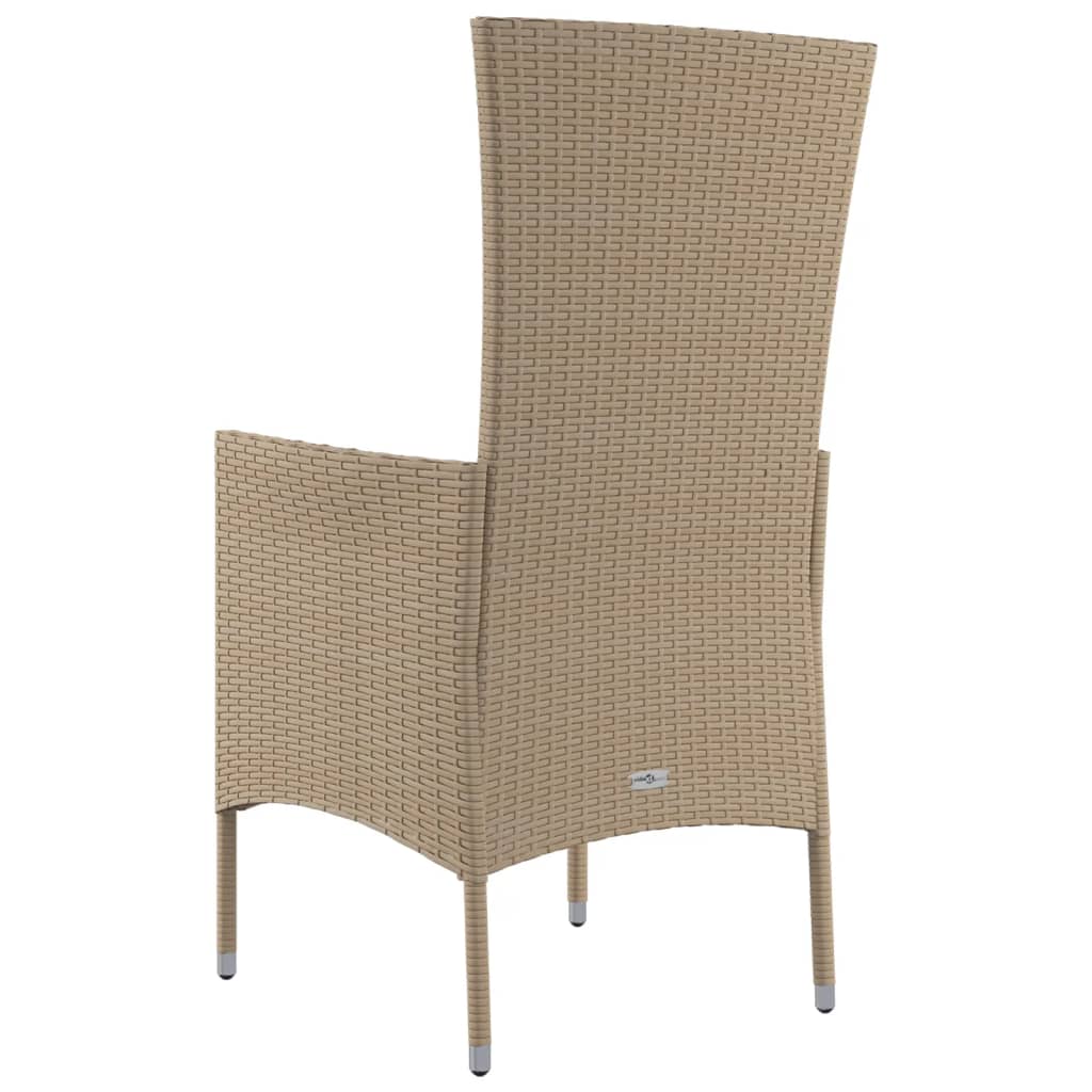 Sedie da Giardino con Cuscini 4 pz in Polyrattan Beige - homemem39