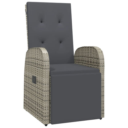 Sedie Reclinabili da Giardino con Cuscini 2pz Grigio Polyrattan - homemem39