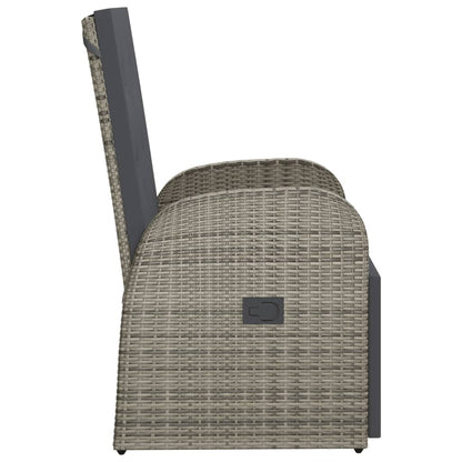 Sedie Reclinabili da Giardino con Cuscini 2pz Grigio Polyrattan - homemem39