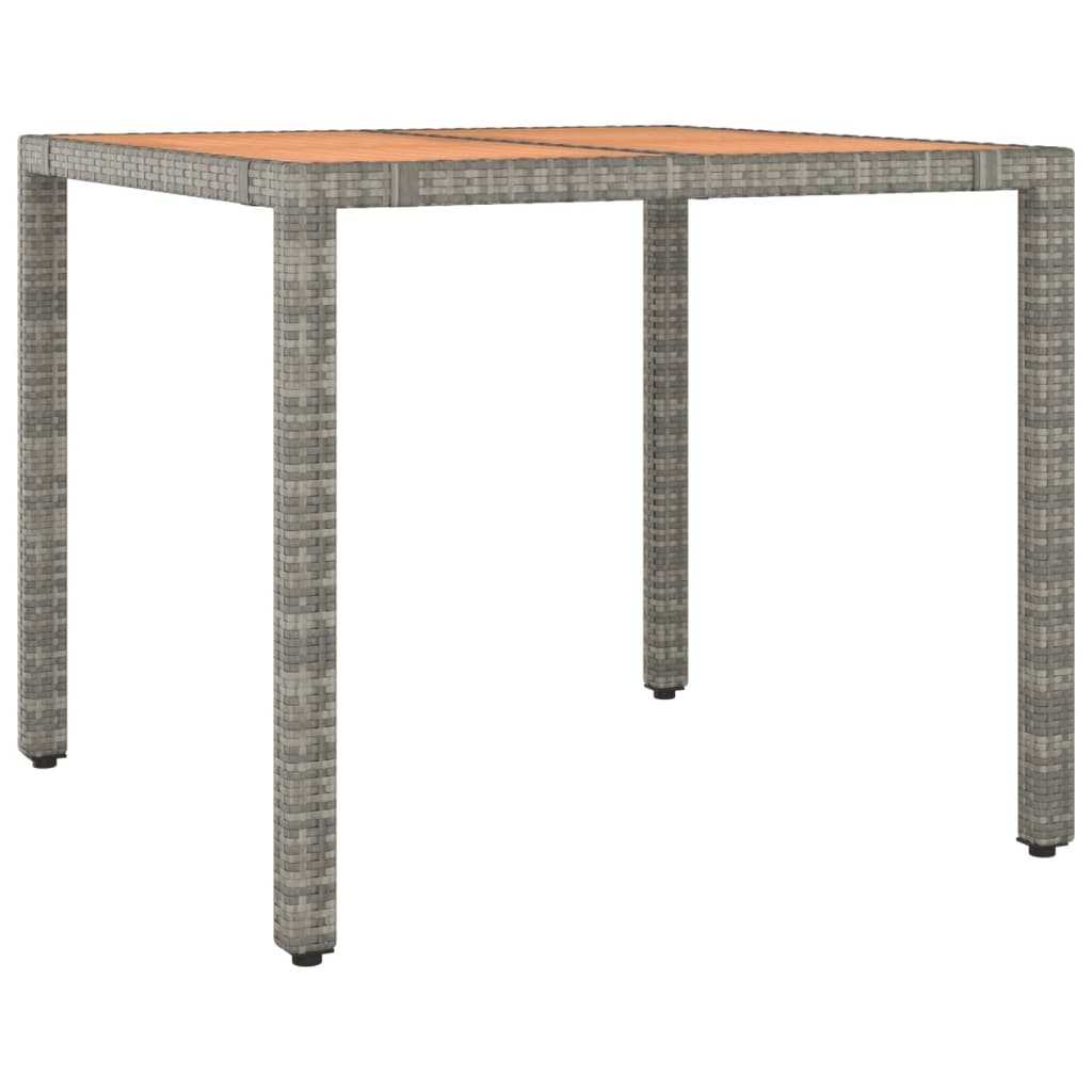 Tavolo Giardino Piano Legno Grigio Polyrattan e Massello Acacia - homemem39