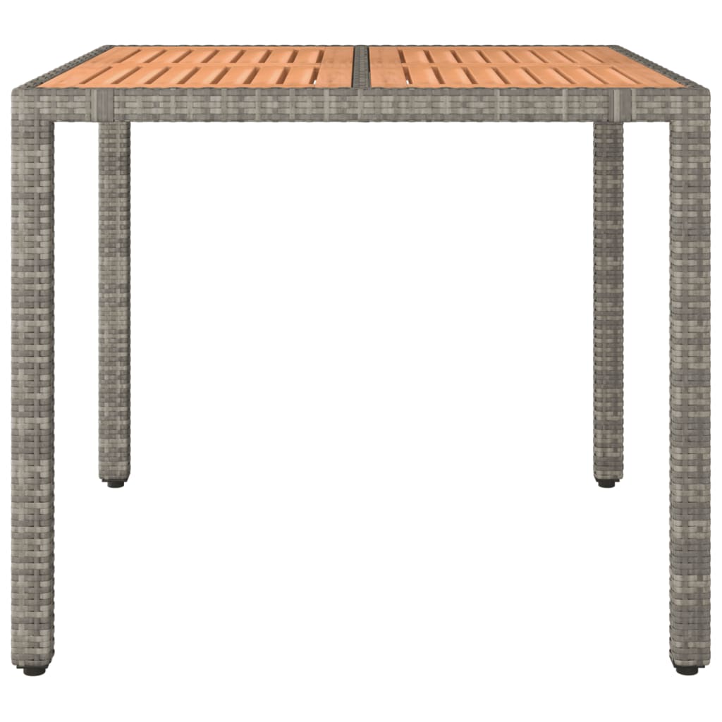 Tavolo Giardino Piano Legno Grigio Polyrattan e Massello Acacia - homemem39