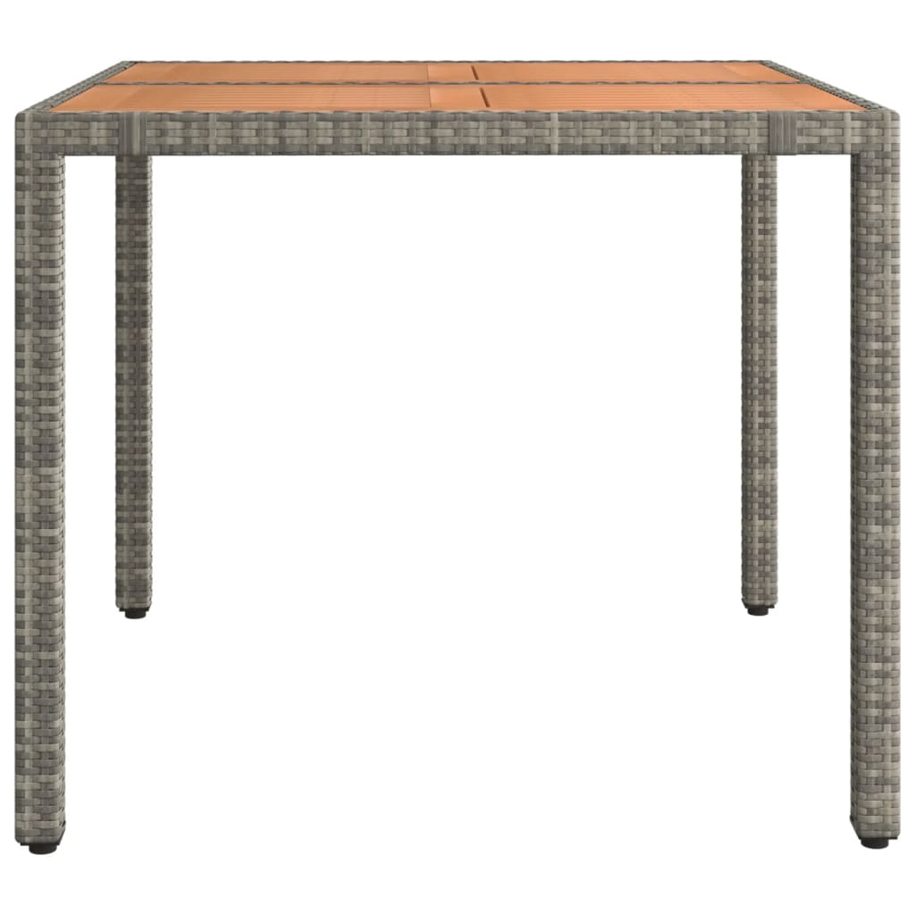 Tavolo Giardino Piano Legno Grigio Polyrattan e Massello Acacia - homemem39