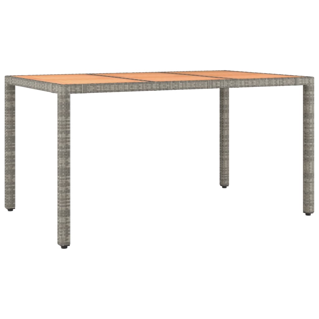 Tavolo Giardino Piano Legno Grigio Polyrattan e Massello Acacia - homemem39