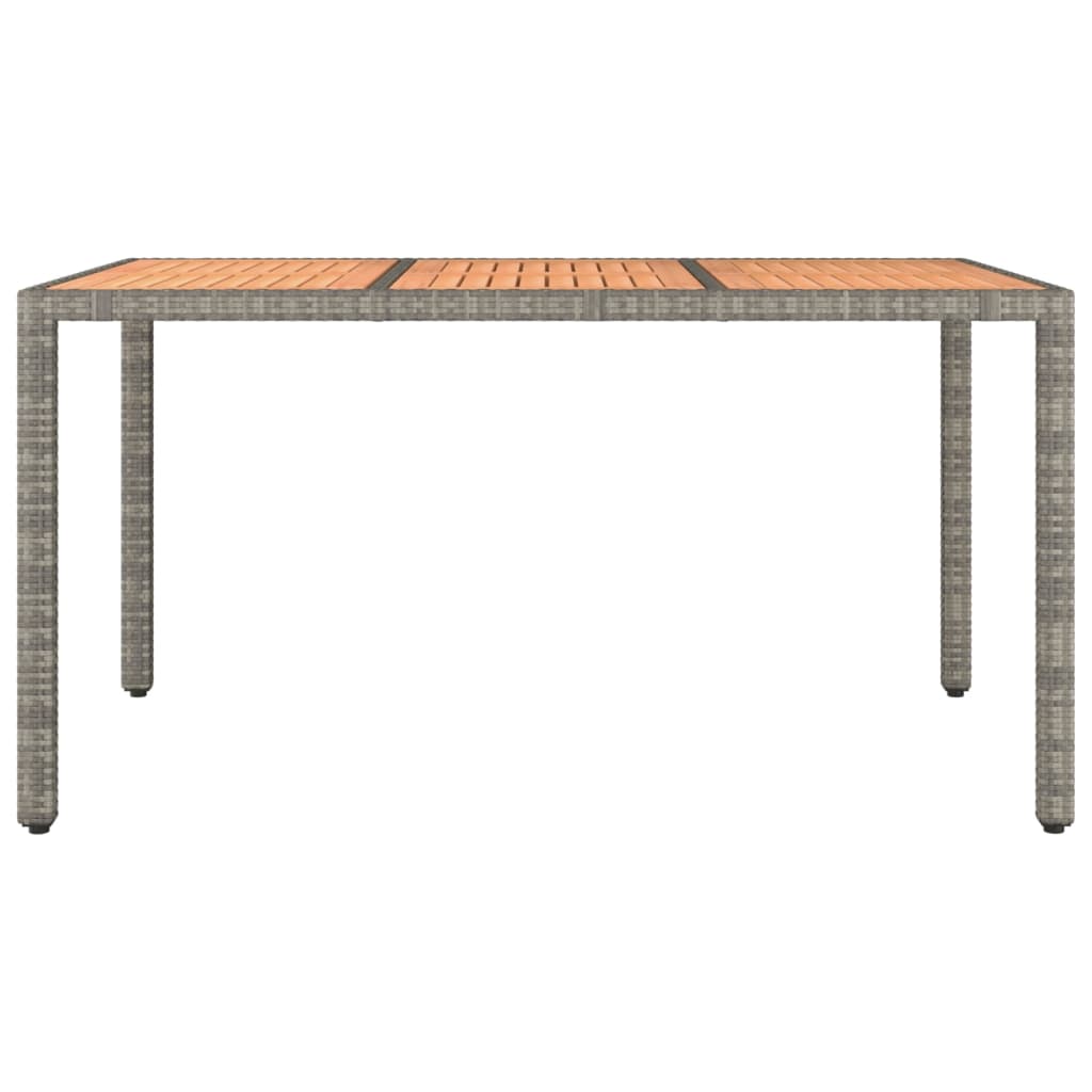 Tavolo Giardino Piano Legno Grigio Polyrattan e Massello Acacia - homemem39